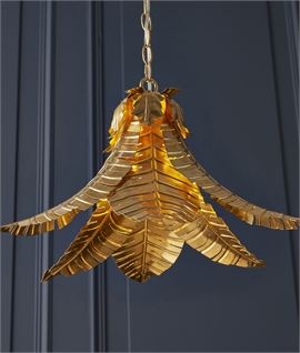 Hollywood Glam Gold Palm Leaf Pendant