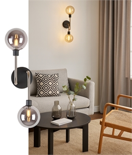 Double Glass Globe Shade Wall Light - 2 Options 