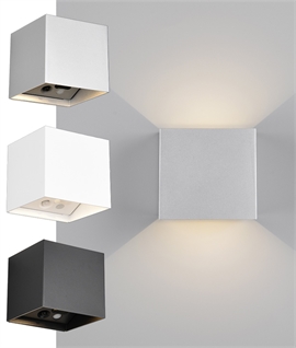 Rechargeable Cube PIR Up & Down Illuminated Wall Light - IP44 