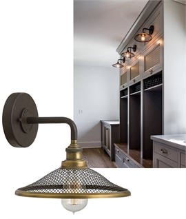 Pipe Stem Wall Bracket Light with Mesh Shade