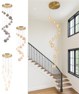 Satin Gold 16 Light Cluster Pendant with Choice of Glass Shades