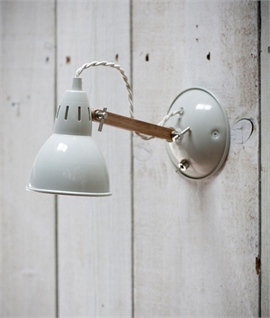Vintage Style Wall Light with Oak Arm
