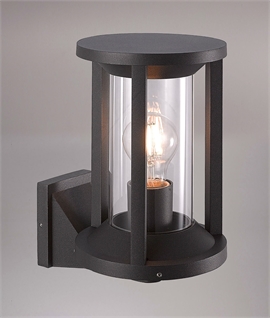 Anthracite Wall Bracket with Circular Shade IP65 Rated