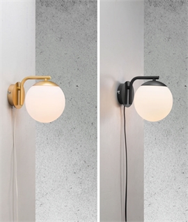 Opal Glass Globe Wall Light - Bauhaus Style