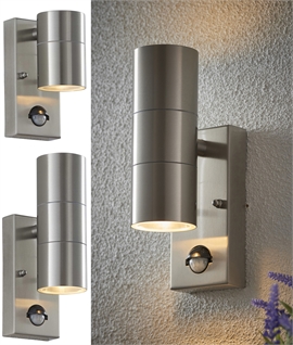 Exterior Cylindrical Steel Wall Lights - 1 & 2 Light Options