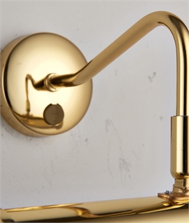 Switched Polished Brass Picture Wall Light