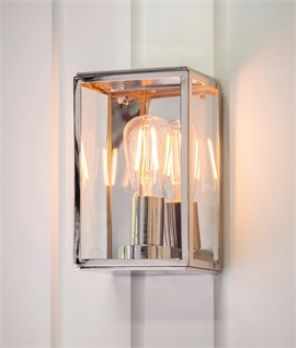 Rectangular Glass Boxed Lantern Wall Light