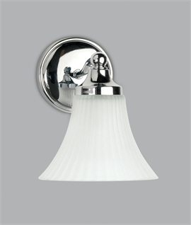 Classic Fluted & Etched Glass Bathroom Wall Light - IP44