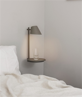 LED Tilt Wall Lamp and Shelf - Touch Dimmable with USB Plug