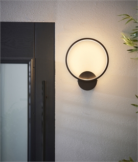 Dramatic Backlit LED Halo Wall Light in Black 