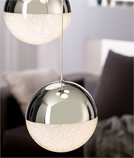 Spiral Design Long Drop Pendant Light with 14 Glitter Balls - 3m Max Drop