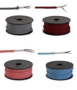 25m Roll Wave Striped & Braided 2 Core 0.75mm - 4 Colour Options 25m Roll Wave Striped & Braided 2 Core 0.75mm - 4 Colour Options