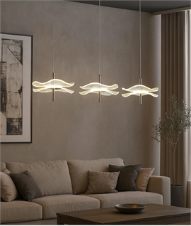 Wave Disc Linear Pendant Light 3 x 6W LED 4000K