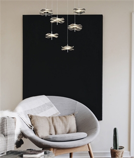 Wave Discs & Chrome Pendant Light - 6w LED 4000K