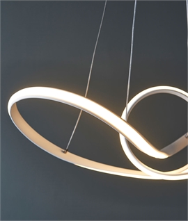 LED White Swirled and Curved Suspended Pendant