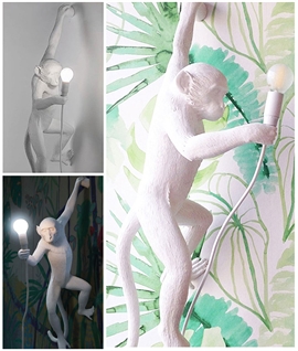 Seletti Monkey Wall Light - Hanging from Left Arm - White