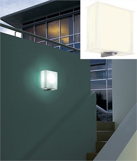Modern White and Silver Grey Box Wall Light 