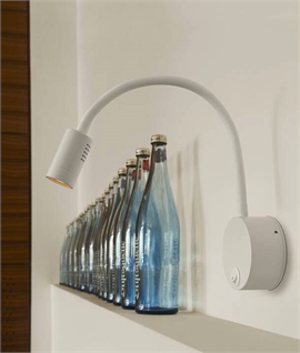 Wall Mounted Flexible Arm LED Reading Light - Switched