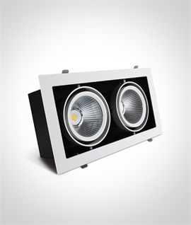 COB LED 2 x 30w Recessed Adjustable Box Downlight 