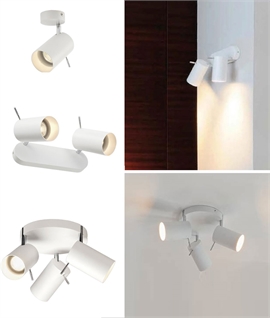 White Adjustable Ceiling Spotlights - Single, Double or Triple