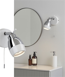 Chrome Adjustable Single Spot Light - IP44 Rated