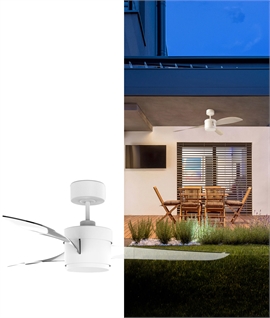 Ceiling Fan For Use Outside With Light And Remote Control