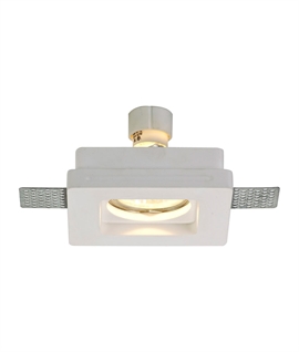 White Paintable Gypsum Square Stepped Recessed Spotlight 