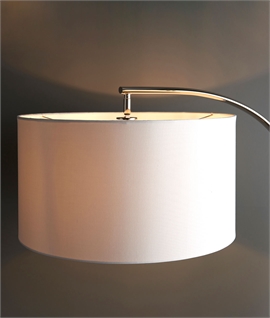 Curved Base Nickel Floor Lamp - Vintage White Shade