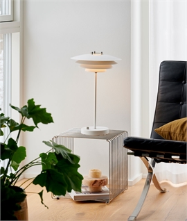 Layered Shade Scandi-Style Table Lamp - Grey
