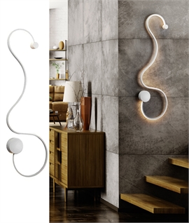 Slim Profile LED White Swirl Wall Light - Height 940mm