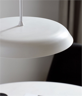 White Slimline LED Pendant with Dimmer - Dia 360mm