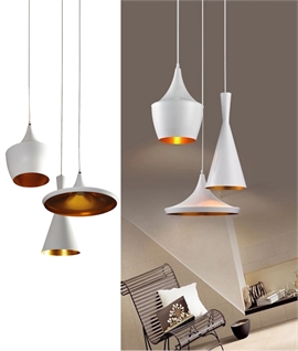 Triple Shade Cluster Pendant in White - Mixed Shade Sizes