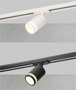 Mains Adjustable Track Spotlight with Halo Ring to Shade