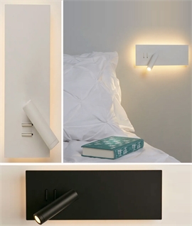 LED Backlit Bedside Wall Light with Adjustable Reading Light