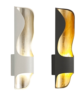 Modern Curved LED Wall Light - White or Black