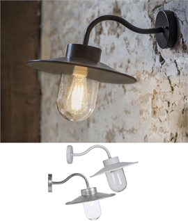 Swan Neck Fisherman Style Wall Light - Interior or Exterior Installation