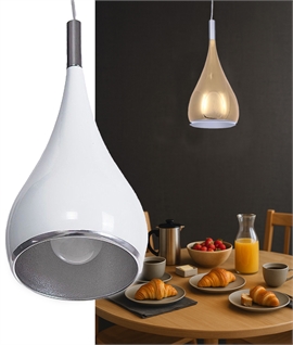 Aluminium Pendant with Chrome Detailing - 16cm Diameter 