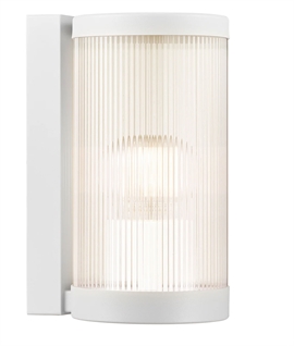 Reeded Glass Modern Outdoor Wall Light - 3 Finishes