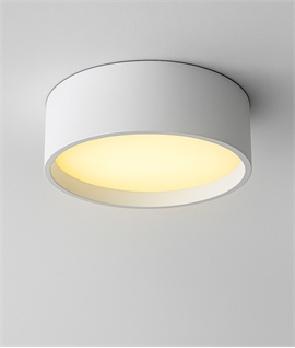 LED Flush to Ceiling Drum Light - White Dia 355mm