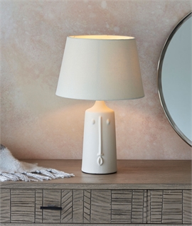 Ceramic Base Table Lamp with Face Details