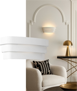 Curved 3 Layer Plaster Up & Down Wall Light