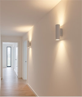 Sleek Up and Down Plaster Wall Light - Uses GU10 LED Bulbs