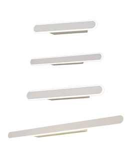 LED Linear Wall Light in Sand White - Edge Lit - 4 Sizes 