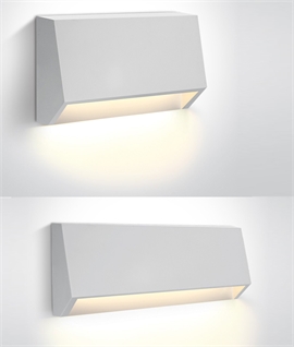 Wide White LED Exterior Wall Light - IP65 Rated