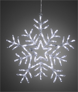 Acrylic Snowflake with 90 LEDs - White or Warm White
