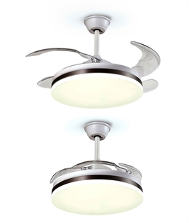 LED Illuminated Ceiling Fan with Retractable Blades