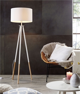 White Tripod Base Floor Lamp with Shade 