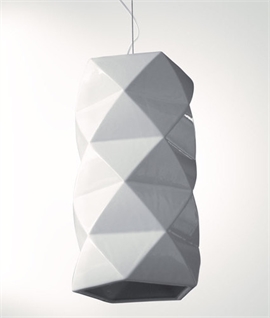 Geometric White Pendant with Semi-Gloss Finish - Ceramic