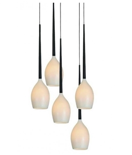 Five-Light Pendant for Staircases and Double-Height Spaces - Adjustable Drop