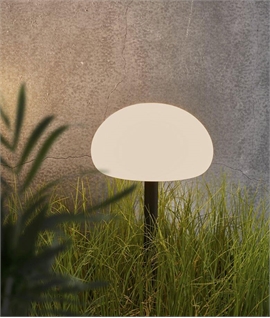 Opal Globe Exterior Rechargeable Light with Black Spike 
